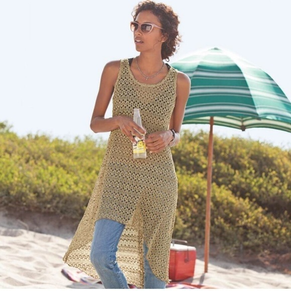 Elif For Jordan Taylor Sundance Gilded Mesh Cover Up Gold S - Picture 1 of 10